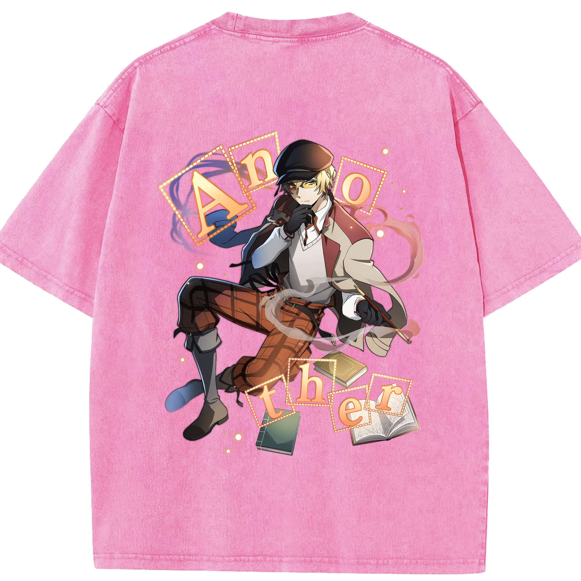 （画像用） 文豪ストレイドッグス Bungo Stray Dogs 綿100% ヴィンテージ風 半袖Tシャツ（背面プリント）